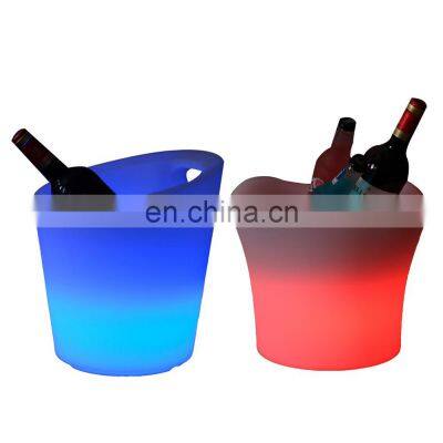 big capacity lighting Party Whiskey Beverage led Wine Chiller bottle service plastic led lighted ice bucket wine cooler box