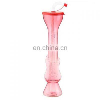 Musical Guitar Trumpet Plastic Long Drink Cups With Straw