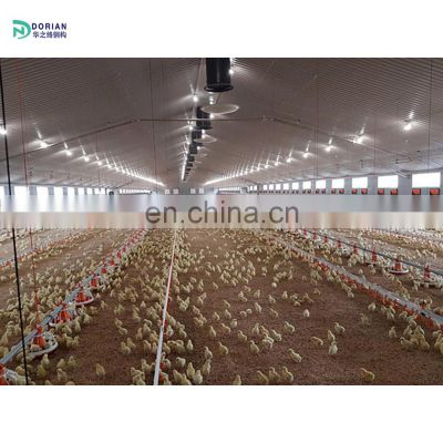 prefabricated galvanised steel portal frame cow sheds house for chicken