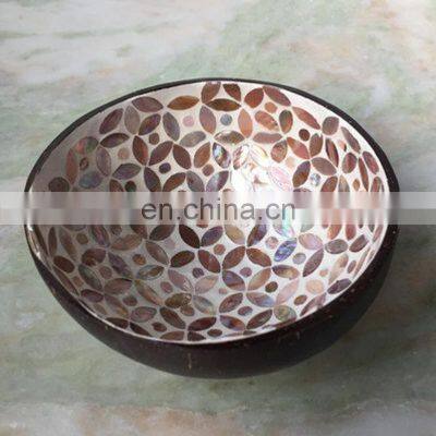 Best Seller Coconut Bowl Brown Mother of Pearl From 100% Natural Salad Bowls Made in Vietnam Manufacturer photo-5