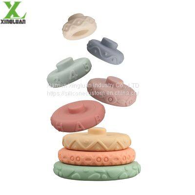 Toddlers Sensory Educational Montessori Baby Silicone Blocks - Developmental Teething Learning Stacker photo-4