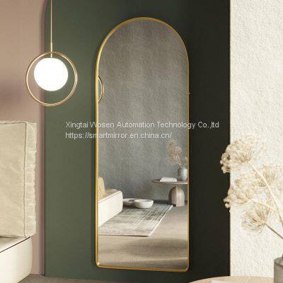 Arched Aluminum Frame Full Body Mirror Household Floor Mirror Light Luxury Thin Clothing Store Fitting Mirror photo-4