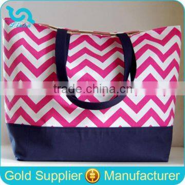 Custom XL Hot Pink Chevron Extra Large Canvas Tote Bag Chevron Canvas Beach Bag