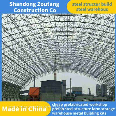 Prefabricated Steel Structure Barrel Shell Coal Storage Shed China Space Frame