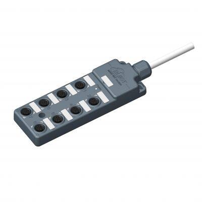 8-Way M12 Single Channel Tool-free Terminal Block IP69K Waterproof Actuator Junction Box for Wind and Solar Energy Projects