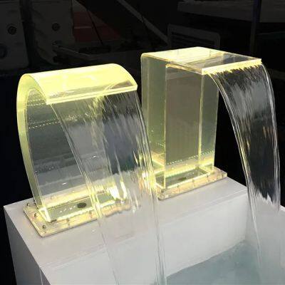 Garden/Household/swimming Pool Spill Way Acrylic Waterfall Transparent Water Curtain with LED light