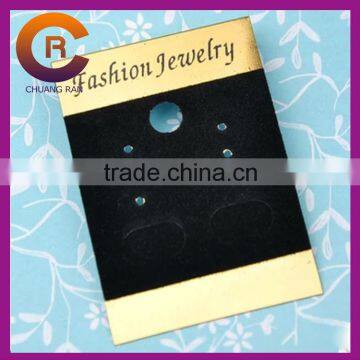 Plastic velvet jewelry hanging holder earring display card