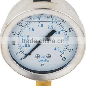 63mm(2.5") Oil filled pressure gauge ,bayonet bezel ,YN63B