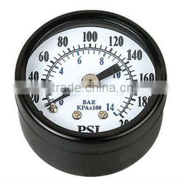 Standard pressure gauge pressure meter with black steel case and bezel