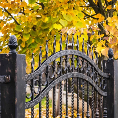 Wrought Iron Garden Fence With On-Site Installation Support
