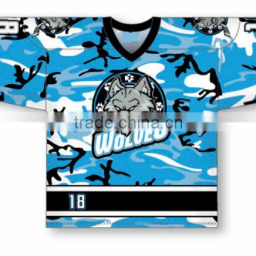 Custom athletic sublimation camouflage hockey jerseys