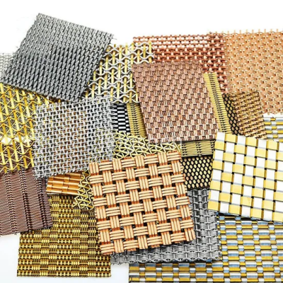 Construction Metal Mesh, Bronze-colored Decorative Metal Wire Mesh, Suitable for Furniture.