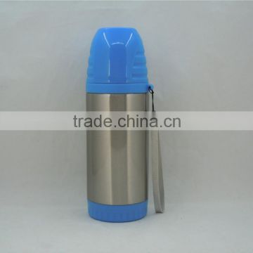 600ml double wall insulated stainless steal vacuum flask with hang string and cup cap