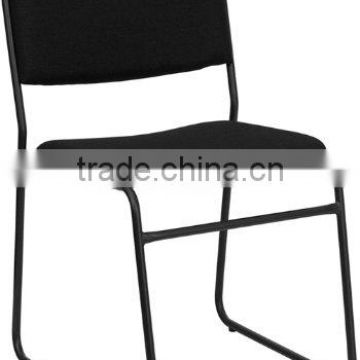 High Density Black Fabric Stacking Chair with Sled Base                        
                                                Quality Choice