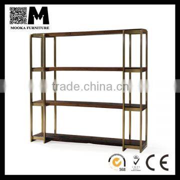 2016 new storage shelf antique style solid boat wood book shelf