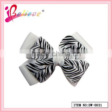 The most popular animal stripes hair decoration ribbon bow hairgrips (DW--0031)