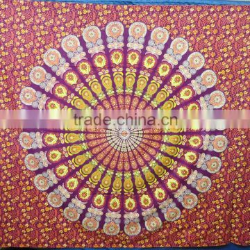 New Arrival Mandala Round Printed Bedsheet Boho Bohemian Cotton Bedspread Wall Hanging