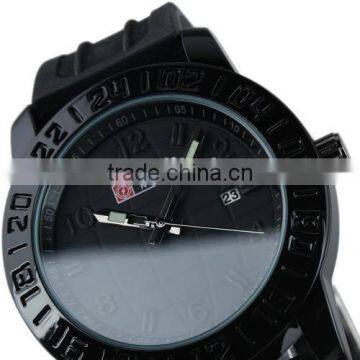 MR061 New Military Royale Mens Black Dial Rubber Band Army Watch