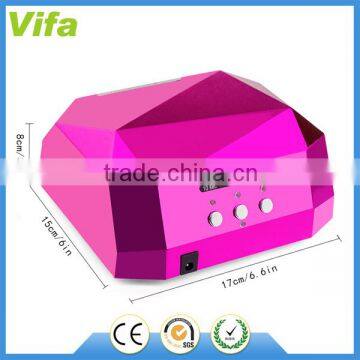 36W Diamond Shape LED CCFL Nail Polish Timer Dryer Curing Machine UV Lamp