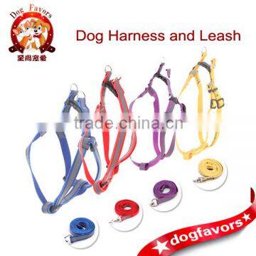 Pet supplies pet leashes pet harness with polyester reflective harness pet leashes wholesale