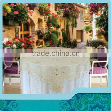 home garden tablecloth of machine made embroidery designs with gold price for party decoration