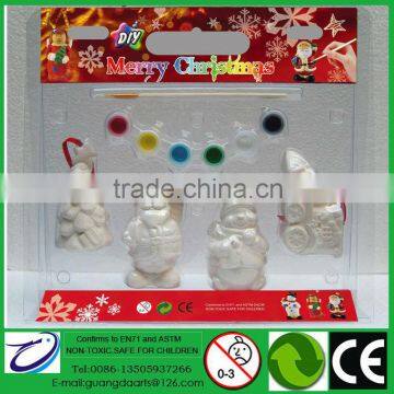 Most Popular DIY Gifts for Christmas Hanging Decoration Tree Santa Snowman Train with 6 color painting 1 brush