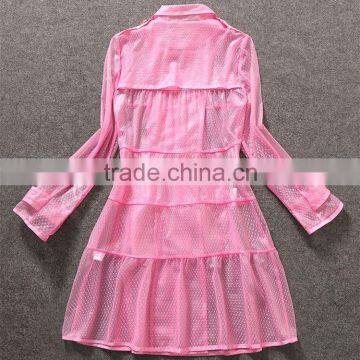 Unique Brands Designs Fashion 2014 Hot Selling Sexy Lace Turn-down Collar Double Breasted Thin Coat for Trendy Women C17281 photo-6