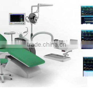 12" multiparameter dental patient monitor installed on dental chair