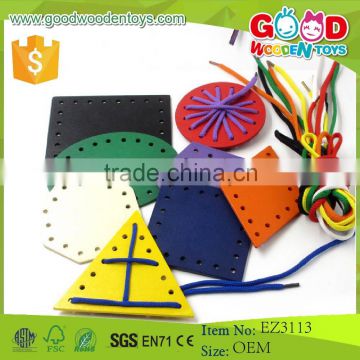 Hot Sale New Products Shape Lacing Wooden Educational Toy