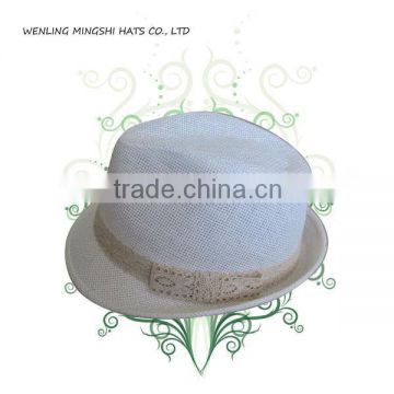 summer straw fedora hat for lady