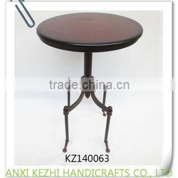 KZ140063 Ancient iron cafe bar stool round metal wood table