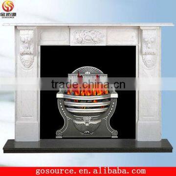 hand carved marble fireplace mantel