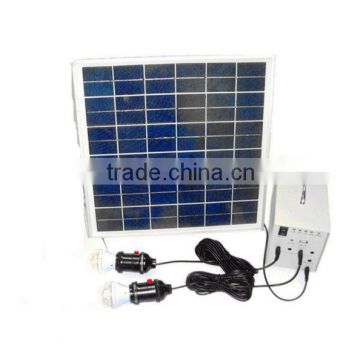 5w mobile home solar system with 2 LED lights,1*5VUSB,4*12V output