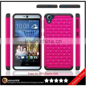 Keno Shining Diamond-studded Armorbox Drop Resistant Silicone Slim Hybrid Protective Case Cover For HTC Desire 826