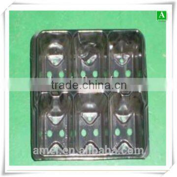 OEM vacuum forming black plastic blister tray