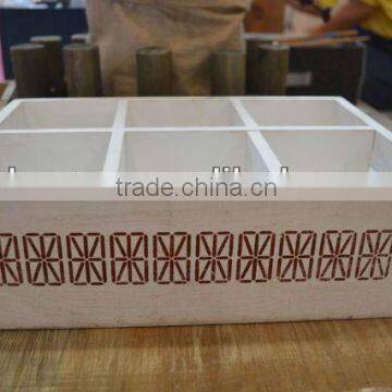 Shabby chic white wood craft box for gift