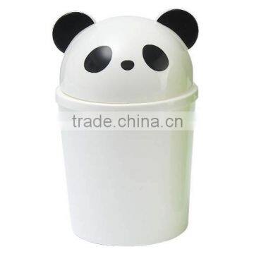 Animal design panda shaped cartoon plastic trash can