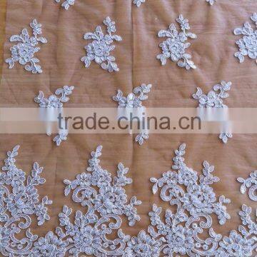 Best price high quality bridal lace fabric for wedding dresses