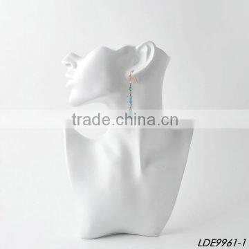 Gold Bead With Green Bead Fasion Earrings photo-3