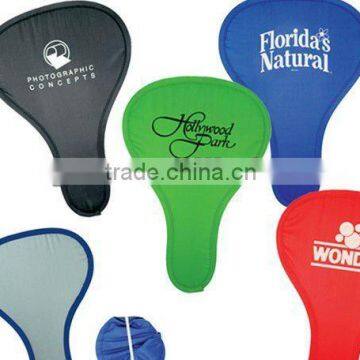 2012 New promotional nylon folding fan with pouch