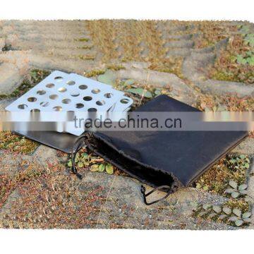 Stainless Steel Camping Wood & Alcohol Stove With Hinge Portable Stove Outdoor With Saucer Wholesale photo-4