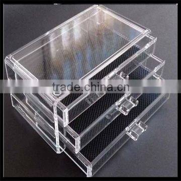 Crystal clear 3 tier acrylic make-up holding drawer