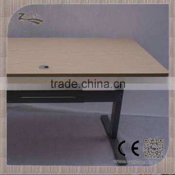 Zweal high quality hand crank height adjustable metal glass coffee table legs