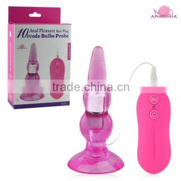 10 mode vibration soft jelly anal probe in anal sex toys