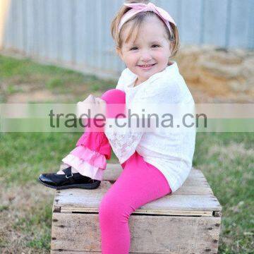 2015 New Style Boutique Solid Aqua Triple Ruffles Girl Shorts MS0101 photo-3