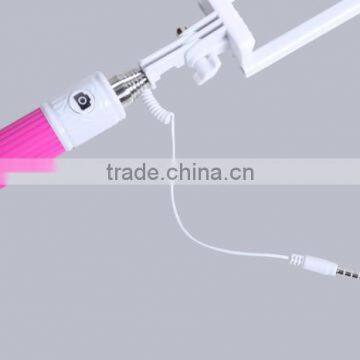 Wired Selfie Stick Handheld Monopod Built-in Shutter Extendable With Fold Holder For IPhone Samsung Smartphone Any Phones Camera photo-2