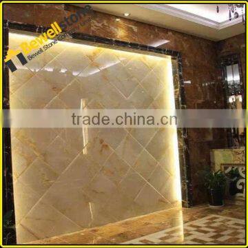 Interior natural white onyx wall backlit stone panel