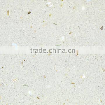 Factory directly supply quartz stone price, shell white quartz stone