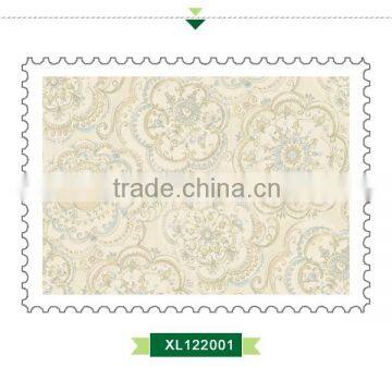 Clearance Printing Non Woven Wallpaper, Yellow Retro Flower Wall Covering for Basement , Noble Wall Mural Price photo-3
