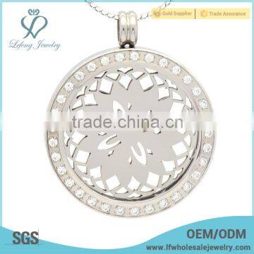 New necklace coin holder,stainless steel coin locket pendant necklace